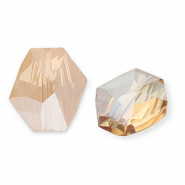 Fashion Facett Perlen Hexagon Peachy beige-pearl shine coating