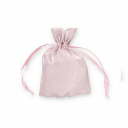 Schmuckbeutel Satin mit Strass Mauve purple-silver