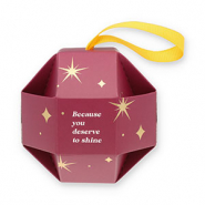 BY31&reg; Schmuck-(Geschenk)-Box Ball "Because you deserve to shine" Berry wine red-gold-white-yellow