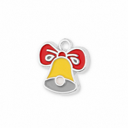 Metall Anhänger Weihnachtsglocke Silver-yellow-red-grey