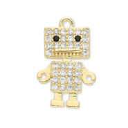 Brass TQ Metall Anh&auml;nger Roboter Gold-transparent