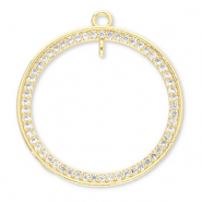 Brass TQ Metall Anh&auml;nger Rond mit &Ouml;se Gold-transparent