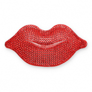 Statement hangers mit Strass Kiss Red