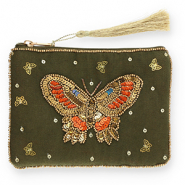 Etui Schmetterling Dark olive green-gold-orange-blue