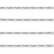 Stainless Steel - Rostfrei Stahl Schmuckzubeh&ouml;r Gliederkette Rechteck Silver