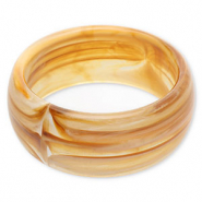 Resin-Armb&auml;nder Bangle Camel brown-white