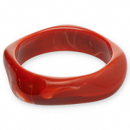 Resin-Armb&auml;nder Bangle Rust red-white