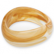 Resin-Armb&auml;nder Bangle Camel brown-white