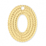 Stainless Steel - Rostfrei Stahl Anh&auml;nger Oval Gold