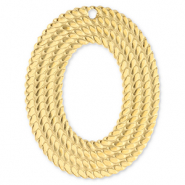 Stainless Steel - Rostfrei Stahl Anh&auml;nger Oval Gold