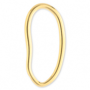 Stainless Steel - Rostfrei Stahl Schmuckzubeh&ouml;r Zwischenst&uuml;ck Oval Gold