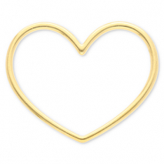 Stainless Steel - Rostfrei Stahl Schmuckzubeh&ouml;r Zwischenst&uuml;ck Herz Gold