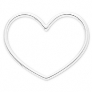 Stainless Steel - Rostfrei Stahl Schmuckzubeh&ouml;r Zwischenst&uuml;ck Herz Silver