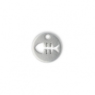 Metall Anhänger DQ Zwischenstück Gräten Antik silber (Nickelfrei)