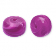 Acrylperlen Disc Dark magenta-white