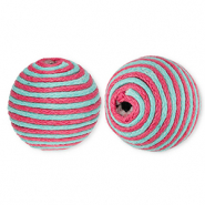 22 mm Acrylperlen mit Wachskordel Blue-mauve