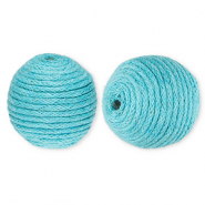 22 mm Acrylperlen mit Wachskordel Blue