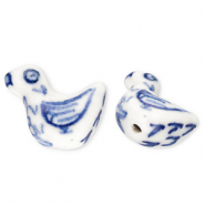 Perlen Keramik Ente Off white-Delft blue