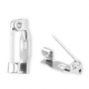Stainless Steel - Rostfrei Stahl Schmuckzubeh&ouml;r Sicherheits-Broschennadel Silver