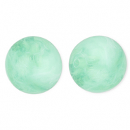 20 mm Acrylperlen Rund Mint green-marble