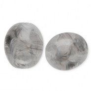 Acrylperlen Oval Grey-marble
