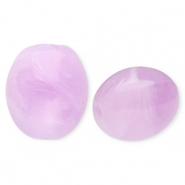 Acrylperlen Oval Lavender purple-marble