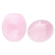 Acrylperlen Oval Pink-marble