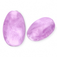 Acrylperlen Lang Oval Lavender purple-marble