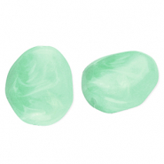Acrylperlen Eierf&ouml;rmig Mint green-marble