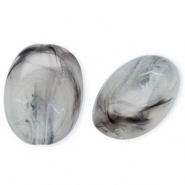 Acrylperlen Oval Grey-marble