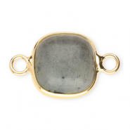 Naturstein Anh&auml;nger Zwischenst&uuml;ck 12x12&nbsp;mm Grey-gold
