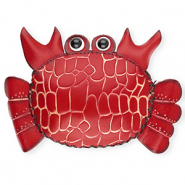 Geldb&ouml;rse aus Leder Krabbe Red-sand beige-black-white