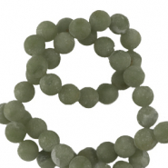 Naturstein Perlen Seraphinit 6mm matt Olive green