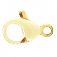 Stainless Steel - Rostfreiem Stahl Schmuckzubeh&ouml;r Karabinerverschluss 10mm Off white-gold