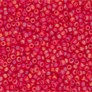 Miyuki Rocailles 11/0 Matted Transparent Red AB 11-0140FR