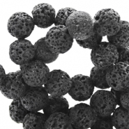 Naturstein Perlen 8mm matt Lava anthracite grey