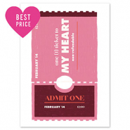 BY31&reg; SchmuckKarten "one ticket to MY HEART" White-dark pink-dark brown-beige-orange