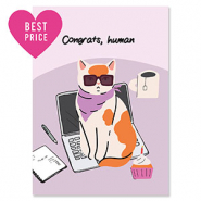 BY31&reg; SchmuckKarten "Congrats, human" Purple-orange-black
