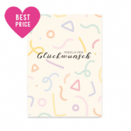 Schmuck Karten "Herzlichen Gl&uuml;ckwunsch" Rose tan