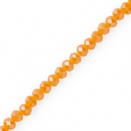 Top Glas Facett Perlen 3x2mm rondellen Tangy orange-pearl shine coating