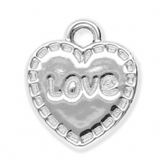 Metall Anhänger Herz "Love" Silver