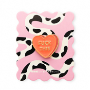 BY31® Anstecker "Fuck this" auf Zierkarte Light pink-black-white-coral-gold