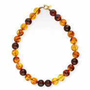 BY31&reg; 16 mm Acrylperlen Kette shiny Brown amber-gold