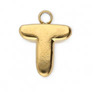 Stainless Steel - Rostfrei Stahl Anhänger Buchstaben T Gold