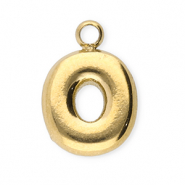 Stainless Steel - Rostfrei Stahl Anhänger Buchstaben O Gold