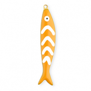 Stainless Steel - Rostfrei Stahl Anhänger Fisch Gold-orange-white