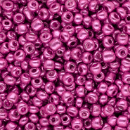Glasperlen Rocailles 6/0 (4 mm) Metallic shine fuchsia pink