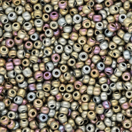 Glasperlen Rocailles 8/0 (3 mm) Metallic shine multicolour galaxy