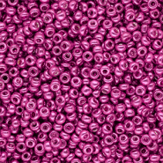 Glasperlen Rocailles 8/0 (3 mm) Metallic shine fuchsia pink