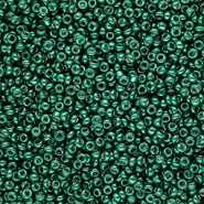 Glasperlen Rocailles 12/0 (2 mm) Metallic shine teal green